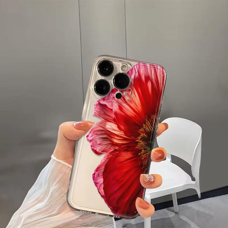 Pink lily Print Clear Phone Case For Xiaomi Mi 15 T Pro 14T 13T 12T Mi 17 Pro 15 14 13 12 11 Lite 5G Silicone Cover
