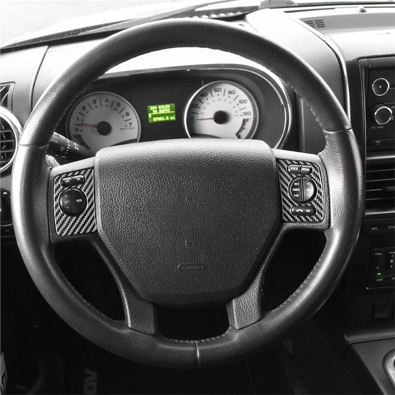 Carbon Fiber Steering Wheel Button Panel Cover Trim For Ford Explorer 2008-2010 Car Interior Accessories