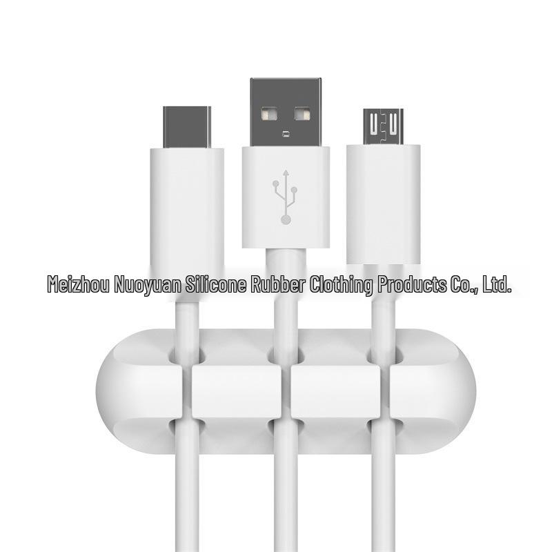 Silicone Cable Protector & Organizer: Self-adhesive Desktop & Car Clip Winder for Cables