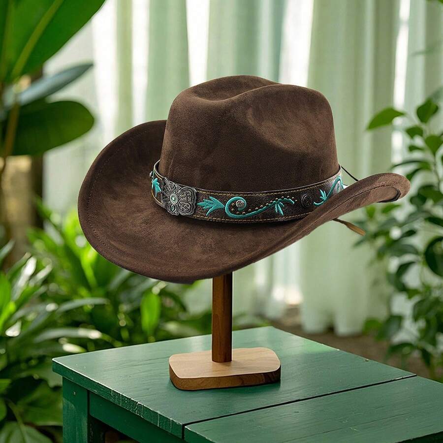 Orange Suede Western Cowgirl Hat With