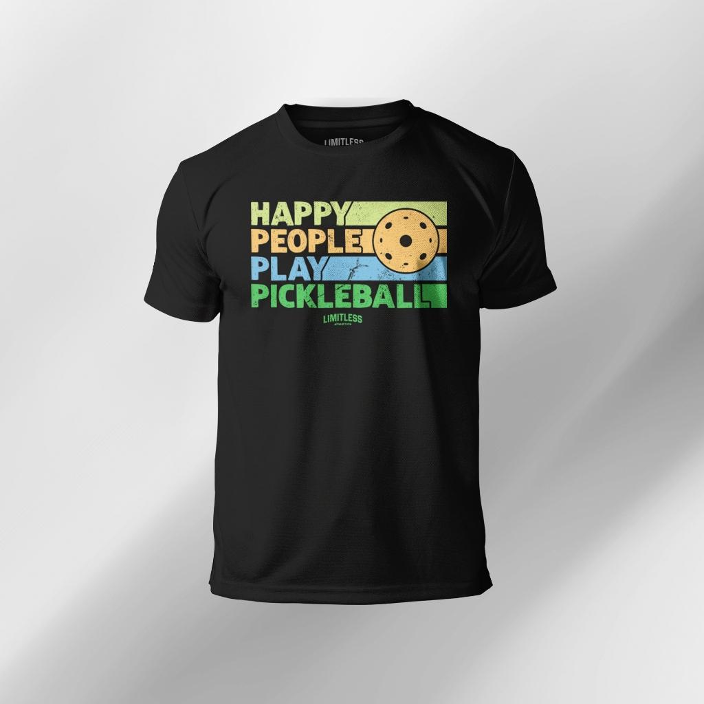Happy People Pickleball Shirt Thermotech Drifit T-Shirt Activewear Sports Joola Selkirk Paddle Dink Pickleball T Shirt