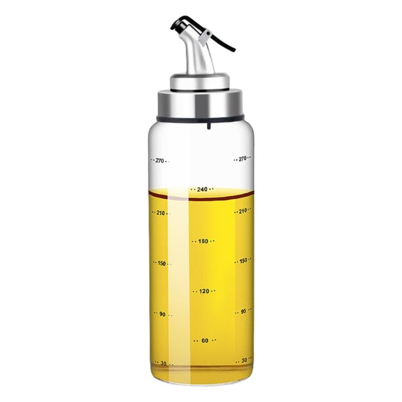 Clear Glass Spill Proof Condiment Bottle With Tight Lid Kitchen Liquid Dispenser Large Capacity Oil Vinegar Container