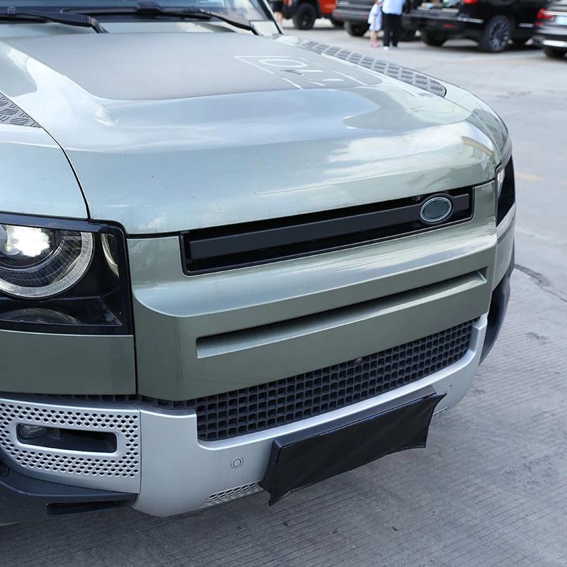 For Land Rover Defender 90 110 130 2020-2024 ABS Carbon Fiber Car Front Grille Trim Cover Car Accessories