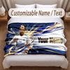 Cristiano Ronaldo Printed Flannel Blanket Custom Name Text Soft Warm Throw For Bedroom Holiday Gift