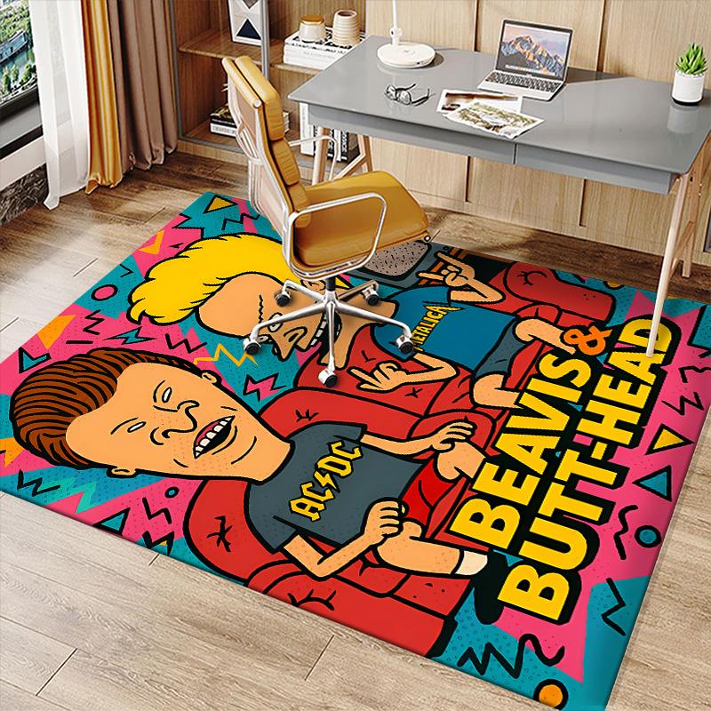 Funny B-Beavis and Butt-Head Printed Absorbent Washable Carpet, Non-Slip Bathroom Mats, Kitchen Rugs, Yoga Mat,Living Room Entrance, Camping Picnic Ru