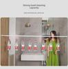Telescopic Punch-Free Shower, Curtain, & Clothes Drying Rod for Bathroom, Balcony, Bedroom, or Wardrobe Support.