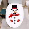 Christmas Snowman Toilet Sticker Self Adhesive Waterproof Removable Vinyl Decal for Home Bathroom Xmas Holiday Decor