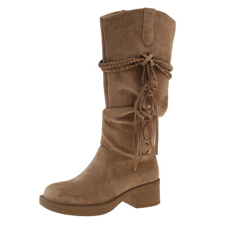 

Сладкий сон Чэн толстые мм ноги большой обхват голенища коричневые с бахромой рыцарские сапоги на высоком каблуке, но до колена длинное голенище замшевые сапоги с напуском 40 абрикосовый