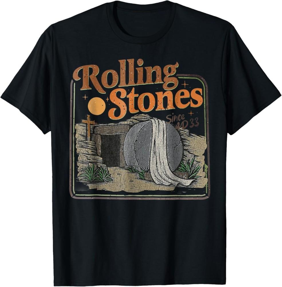 

The Stone Was Rolled Away He Is Alive Retro Christian Easter T-Shirt L