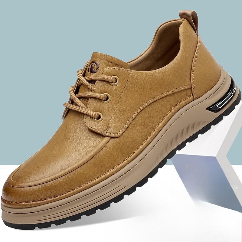 Autumn Winter New Designer Leather Sports Shoes for Men Fashion Business Loafers Male Lace Soft Sole Casual Sneakers Man