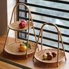 Rattan Servierständer Mehrstöckiges Serviertablett für Kekse Cupcakes Brownies Gebäck Gemüse Strapazierfähiger Kunststoff Elegante Wohnkultur Snack-Platte