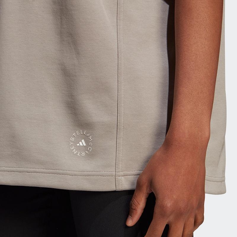 Adidas Alphabet Logo Print Crew Neck Short Sleeve T-Shirt Women Tops Light-Grey HY1141
