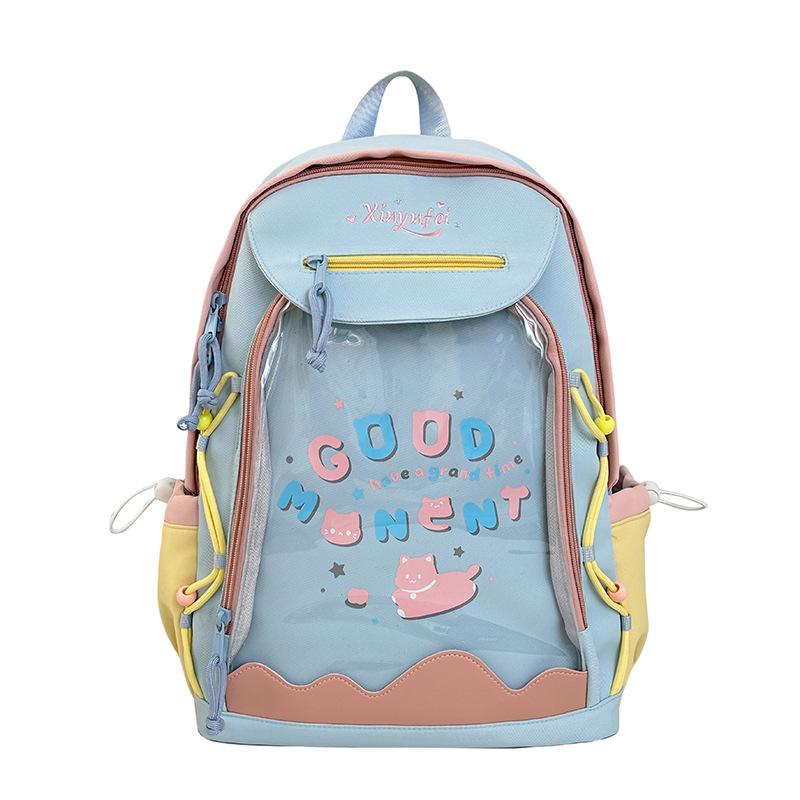 

Двумерный юань милый рюкзак осень новый 2025 японский мультяшный милый большая вместимость школьная сумка для старшеклассника синий