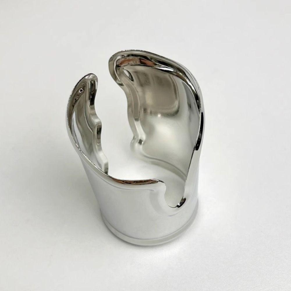 Irregular Shape Geometric Bracelet Metallic Finish Statement Bangle  Women Fashion Jewelry