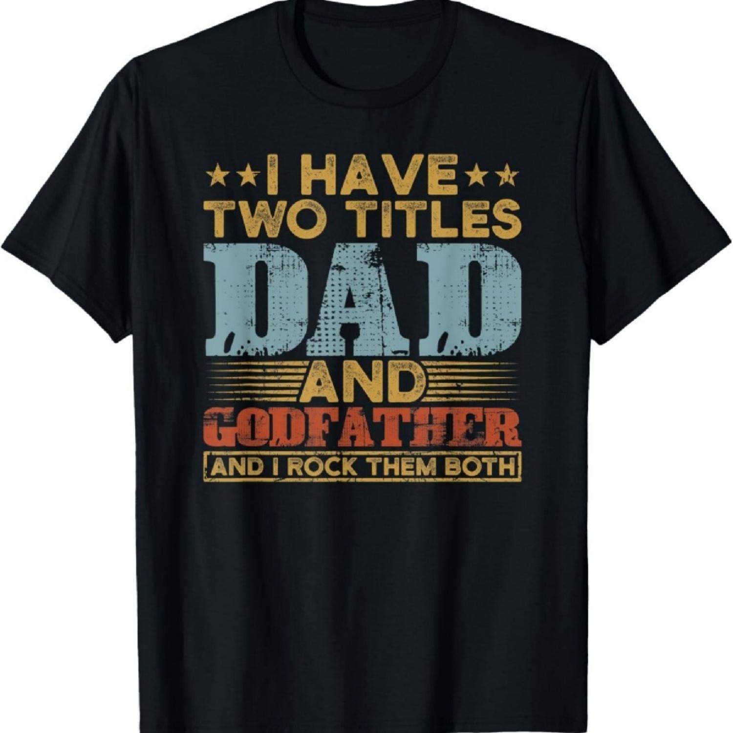 

Мужские футболки «Крестный отец» для мужчин. У меня два титула: папа и крестный отец. Футболка1 XXXXXL чёрный