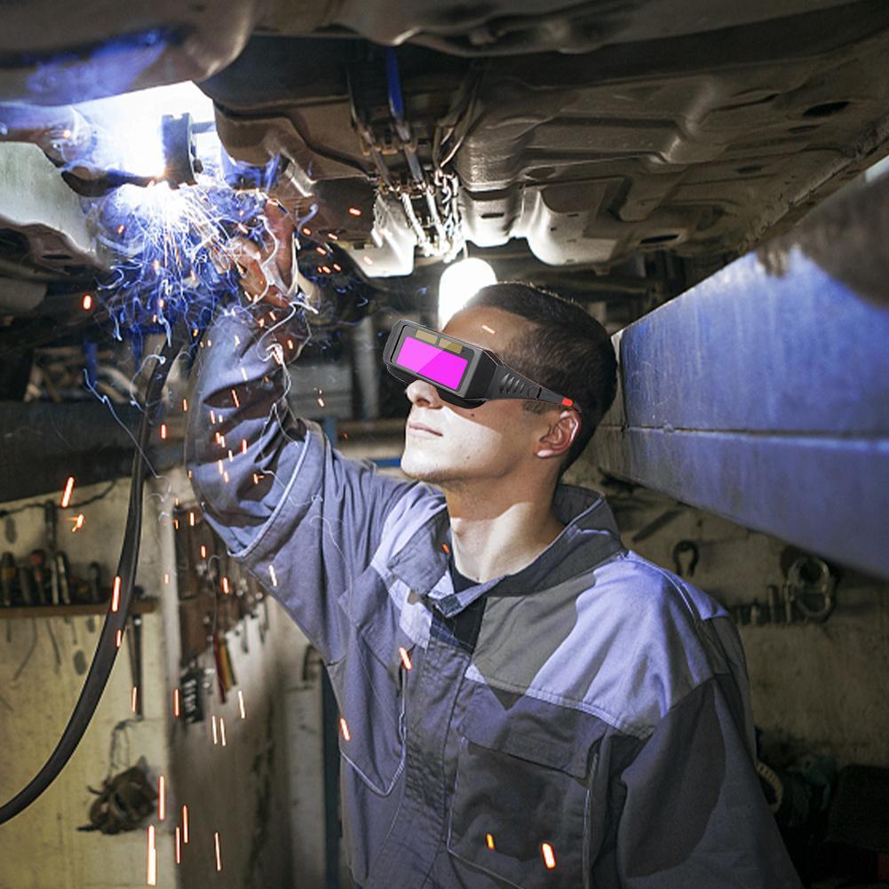 Auto Darkening Welding Goggles Professional Solar Powered Eye Protection For Welding Cutting & Grinding Automatically Dims Durin