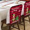 Christmas Chair Back Cover Decoration Creative Printing  Green  Dining Table Home Decoration