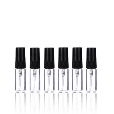 10/50/100PCS 3ML Black Empty Refillable Bottle Portable Glass Perfume Bottle Cosmetics Bottle Sample Thin Glass Vials Wholesale
