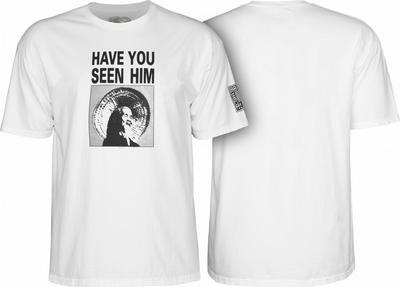 Powell Peralta ANIMAL CHIN HAVE YOU SEEN HIM Skateboard T Shirt WHITE Unisex T-Shirt