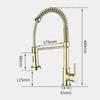 Pull Out Kitchen Sink Faucet Stream Sprayer Kitchen Gourmet Faucet Rotatable Basin Mixer Tap Hot Cold Crane Brass Black Gold