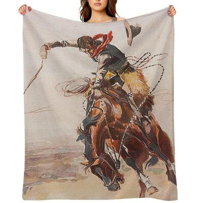 Cowboy Life Throw Blanket Summer Heavy Soft Big Designers Blankets