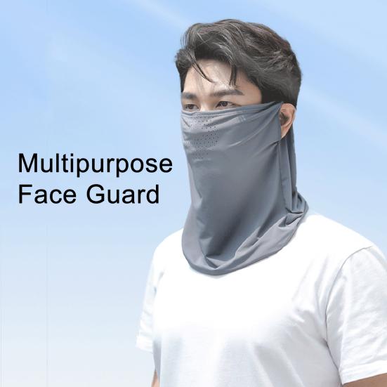 Sun Protection Guard Quick-Dry Fabric Ice Silk Face Guard with Breathable Mesh Cooling Fabric Extended Neck Gaiter Anti-UV Face Guard