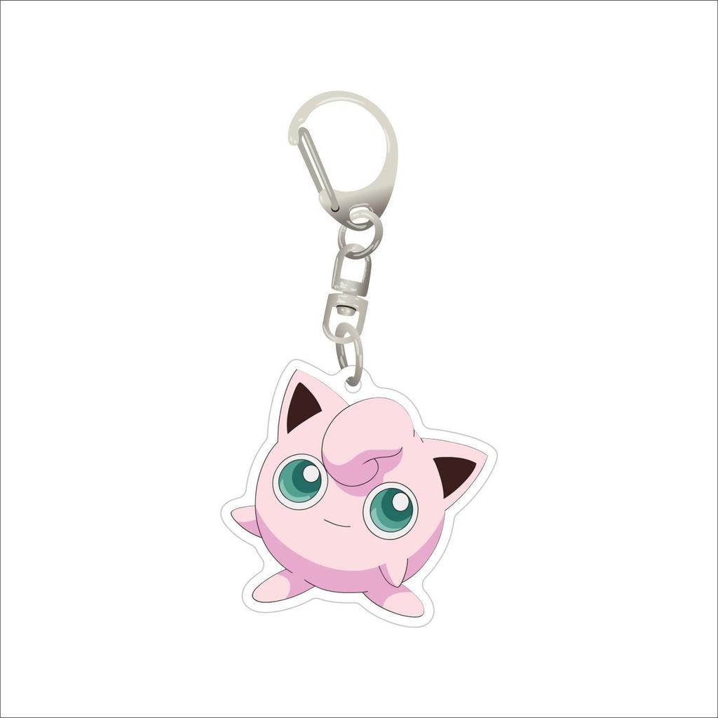 Kawaii  Acrylic Keychains Pikachu Rowlet Mewtwo Gengar Eevee Squirtle Lucario Gyarados Psyduck Keyrings Pendants Figure