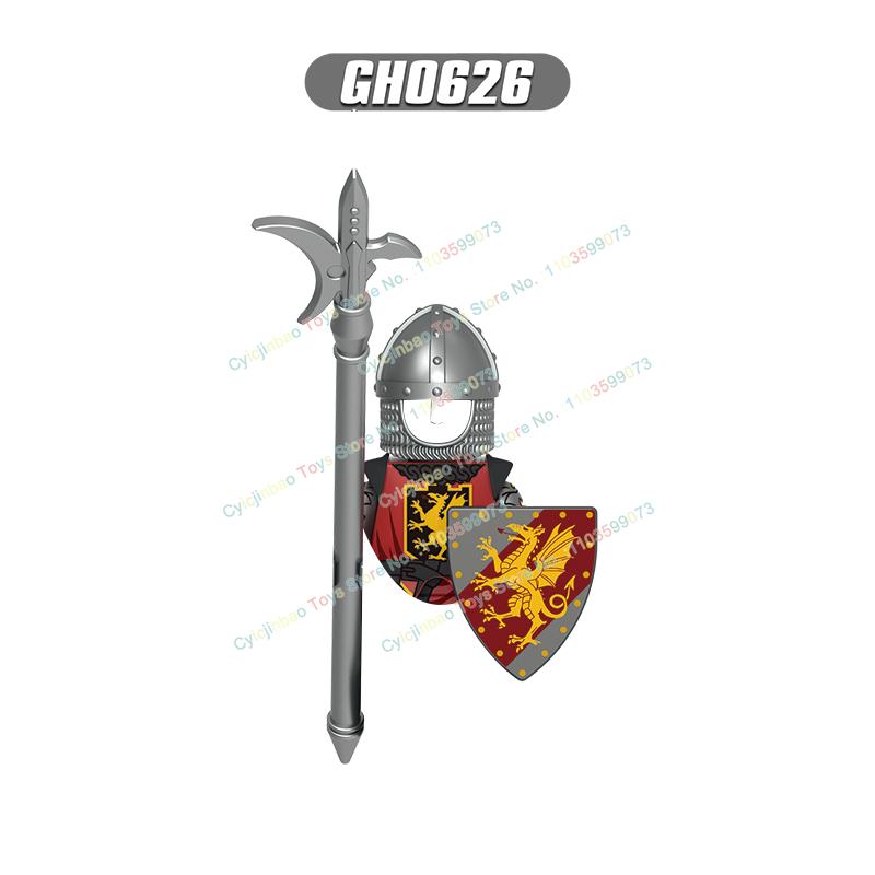 G0180 Medieval Military Knight Roman Cavalry Greek Hoplite Lionheart Building Blocks Mini Action Figure Educational Kids for Toy