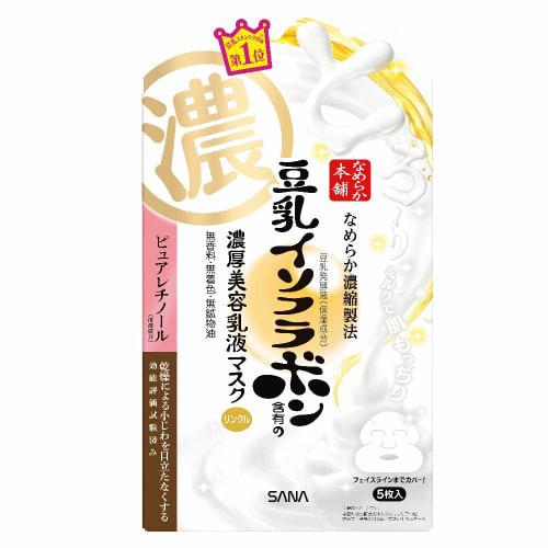 Nameraka Honpo Wrinkle Gel Emulsion Mask 5 Pieces Soy Milk Isoflavone Pure Retinol  Moisturizing