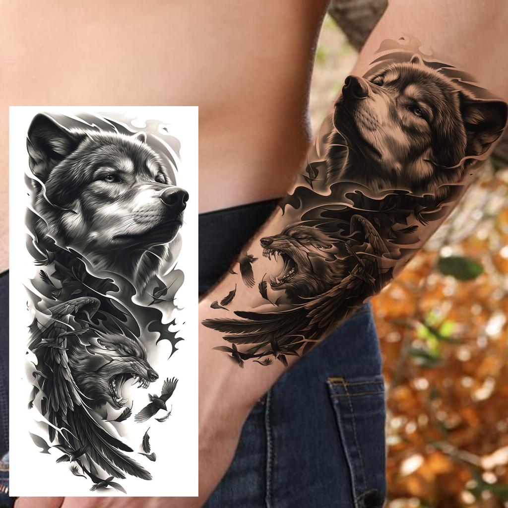 1 Sheet Phoenix Watercolor Temporary Tattoos For Women Girls Fake Covers Up Water Transfer Tattoo Sticker Adults Arm Waist Thigh
