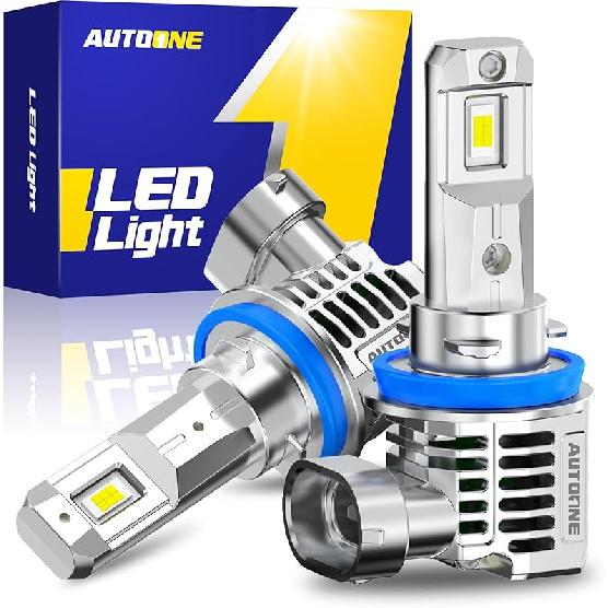 AUTOONE 80000LM 9005/HB3 And H11/H9/H8 Fog Light Bulbs, 800% Brightness HB3 H11 Bulbs Combo With Cooling Fan, 6500K White, Pack Of 4