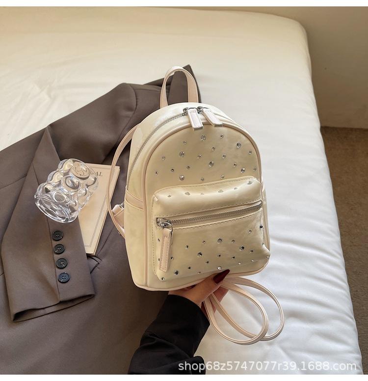

High-end niche rhombus embroidered thread double shoulder small bag women s diamond-encrusted new fashion versatile backpack handbag
