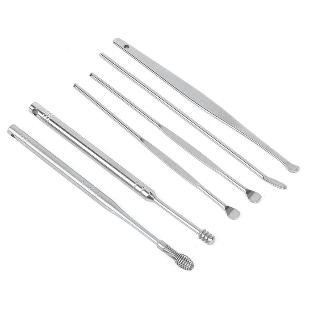 6 Pcs Stainless Steel Ear Wax Remover Widened Earwax Removal Kit Ear Cleaning Tool  Safe Cleaning