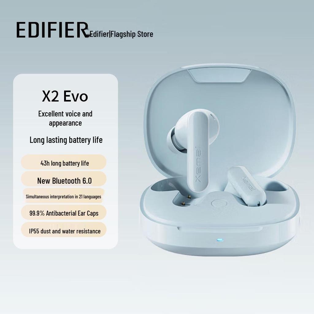 Edifier X2 Evo True Wireless Bluetooth Earphones with Bluetooth 6.0 and Spatial Audio AI Translation