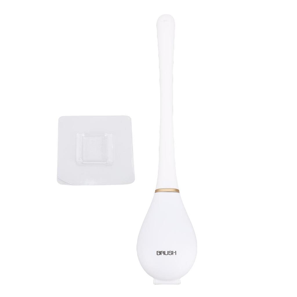Toilet Brush and Holder Wall Mounted Bathroom Toilet Cleaner Brush Set with TPR Soft Bristle White