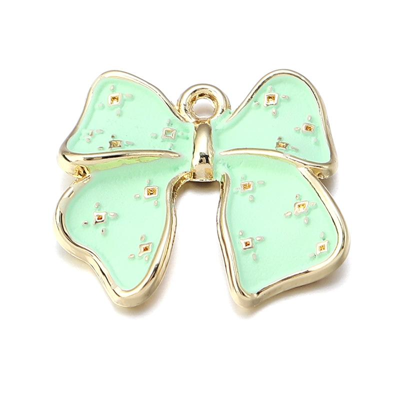 

10pcs/Lot 21x19mm Bow-knot Enamel Charms for Jewelry Making Diy Bracelets Earring Pendant Charms Supplies Accessories Wholesale зелений