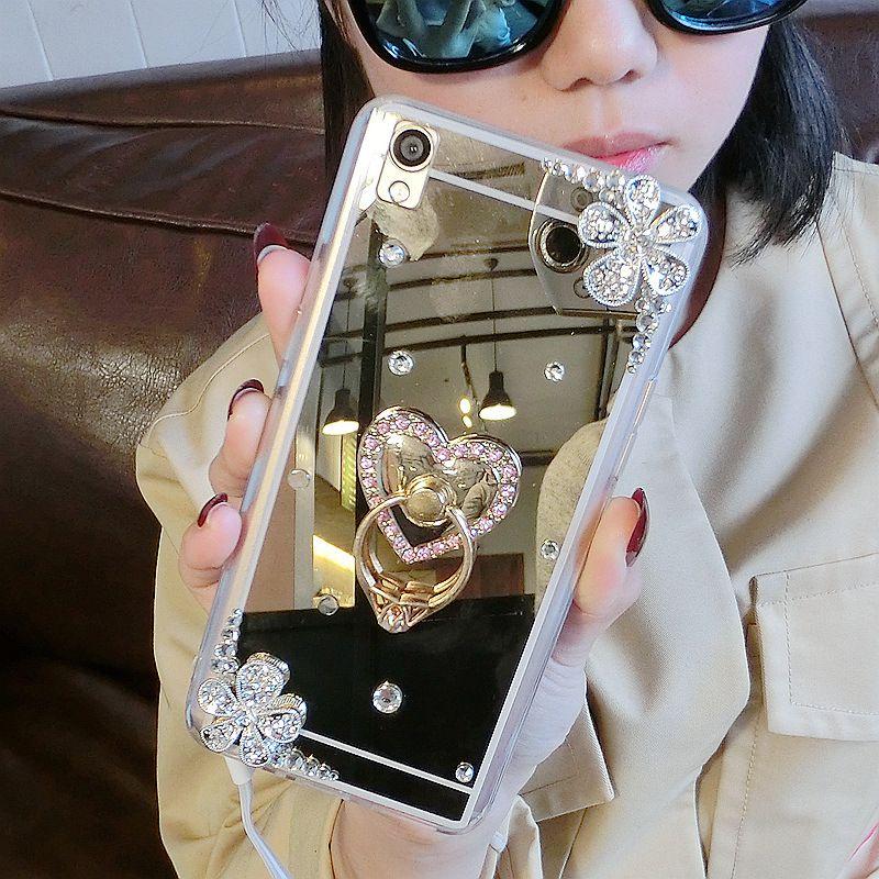 Color Luxury Electroplated Mirror Ring Bracket Mobile Phone Case Iphone For