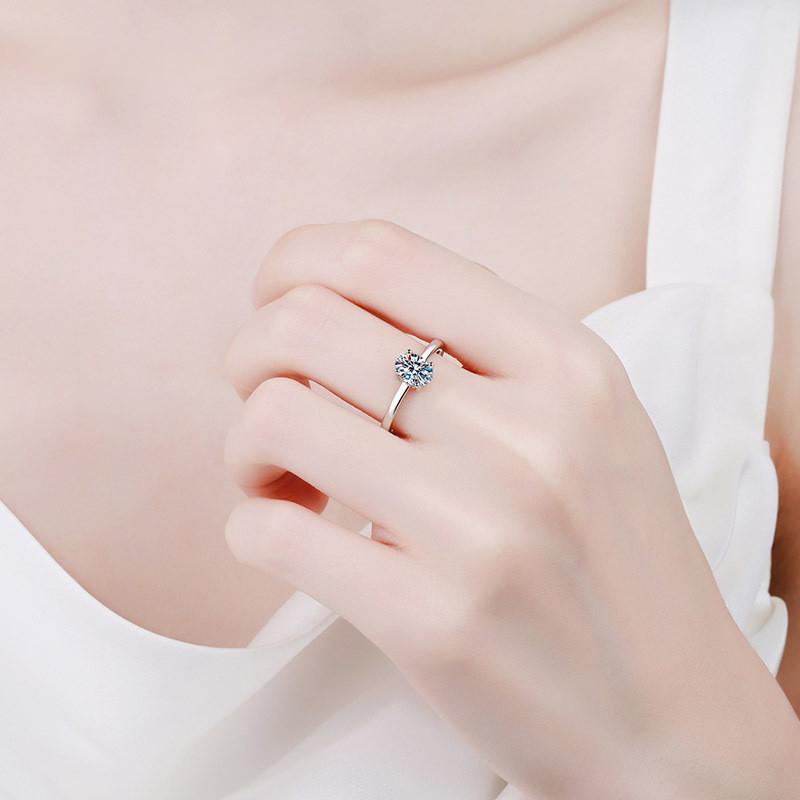 Dove Egg Oval Moissanite 925 Sterling Silver 1.0CT Diamond Ring Fashion Exquisite Woman Christmas Rings Premium Gift Jewelry
