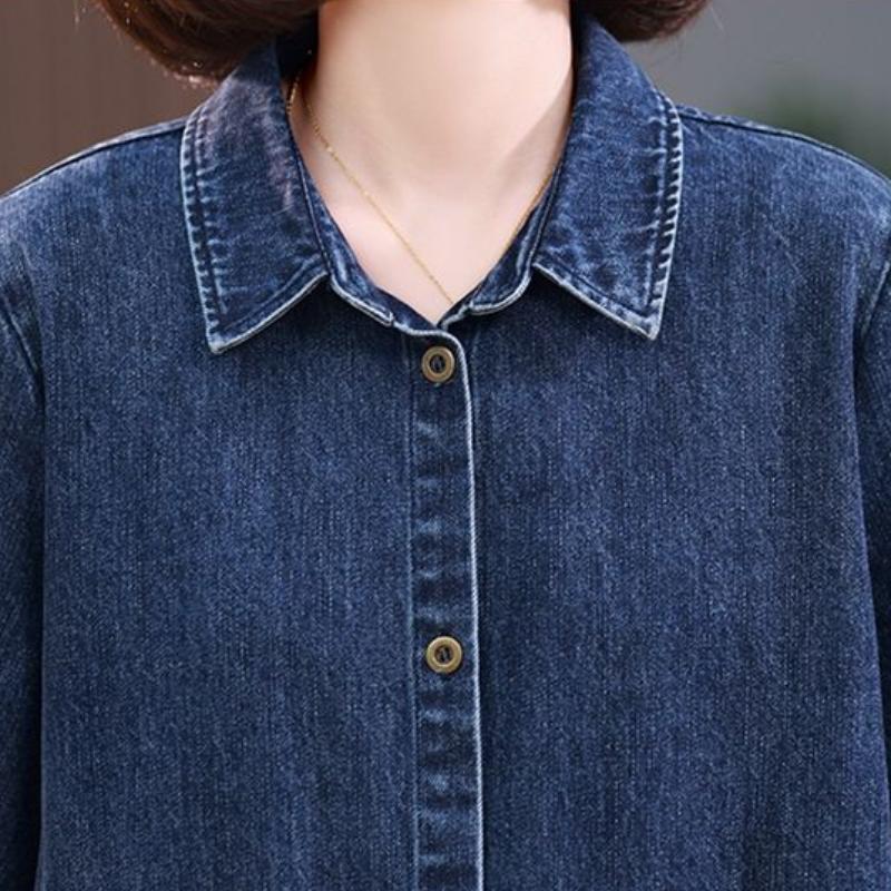 Denim Jacket Women's Spring and Autumn Models Early Spring Fashion Western Style Mid-length Mother Shirt Windbreaker