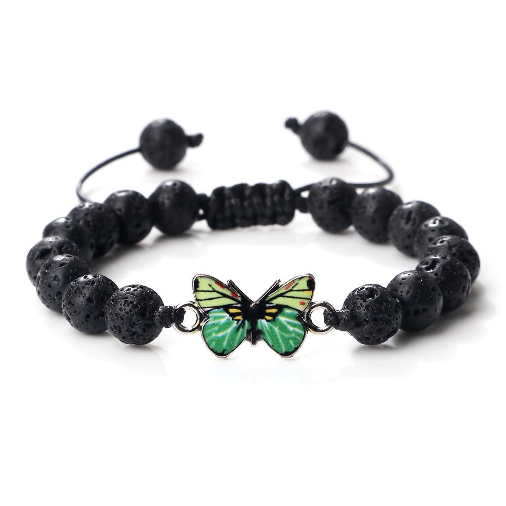 Adjustable Hand-Woven Bracelet with Butterfly Pendant for Women, Men's Gift, In Stock