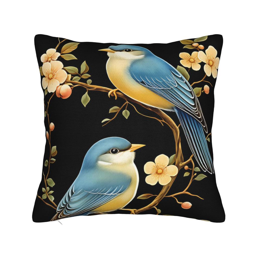 Flowers And Birds Pillow Cover Vintage Pillow Case For Living Room Bed Chair Comfy Pillowcases Gift Idea