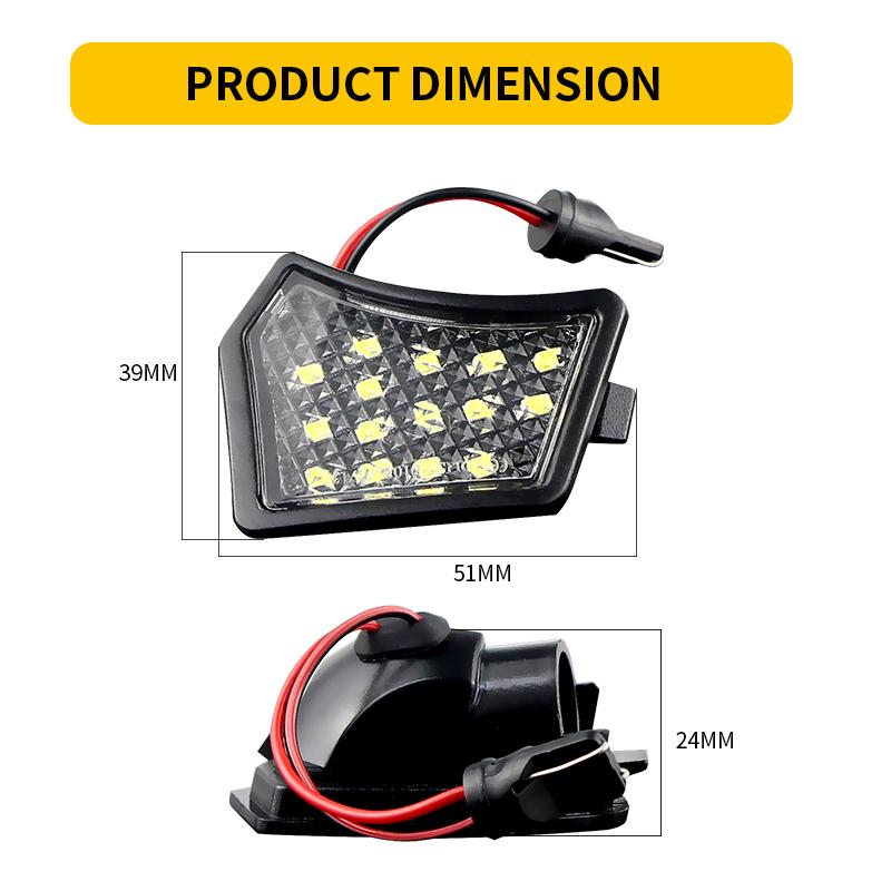 2pcs LED Puddle Light Under Side Mirror Lamp for Jaguar XJ XF XK/XKR XE for Volvo V40 V50 C30 C70 S40 S60 S80 V50 V70 XC70 XC90