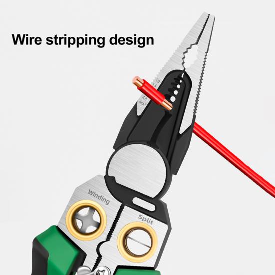 8-in-1 Wire Stripper with Voltage Tester Ergonomic Handle Portable Multi-function Electric Wire