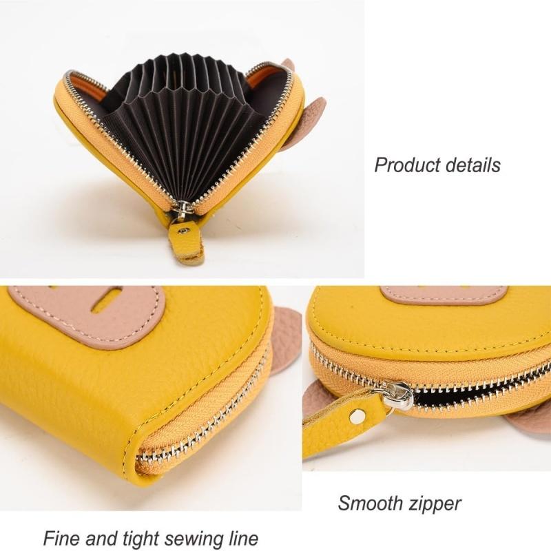 PU Multi Slot Card Holder Wallet Women Men Credit Card Case Zip Coin Purse