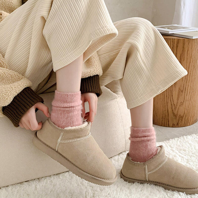 Loran Women's Winter Plain Socks 6-Color Set