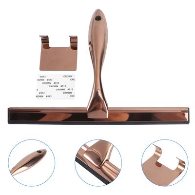 Stainless Steel Squeegee Glass Wiper Bronze Silicone Bathroom Scraper Shower Door Cleaner Window Scrapers Short Handle Tile