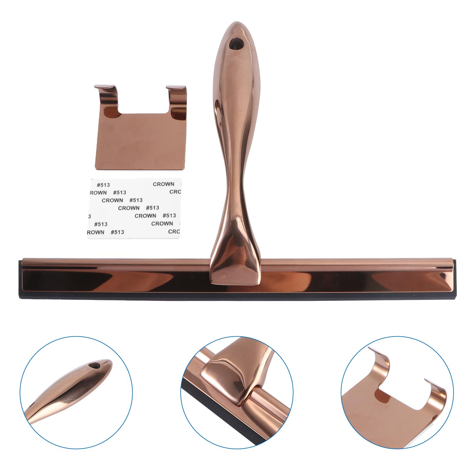 Stainless Steel Squeegee Glass Wiper Bronze Silicone Bathroom Scraper Shower Door Cleaner Window Scrapers Short Handle Tile tanno