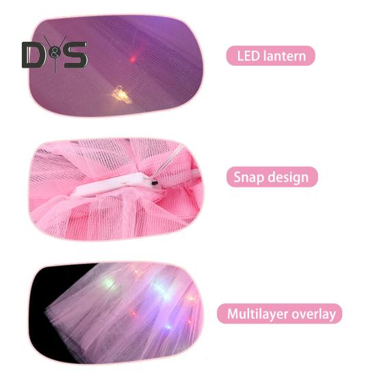 LED Light-Up Women Mesh Skirt Elastic Waist Illuminated Skirt Stage Show Colorful Gauze Skirt Multi Layer Full Mesh Skirt