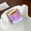 And Sweet Adorable Dopamine Hair Clip With Coffee Cup Design For Women Stylish