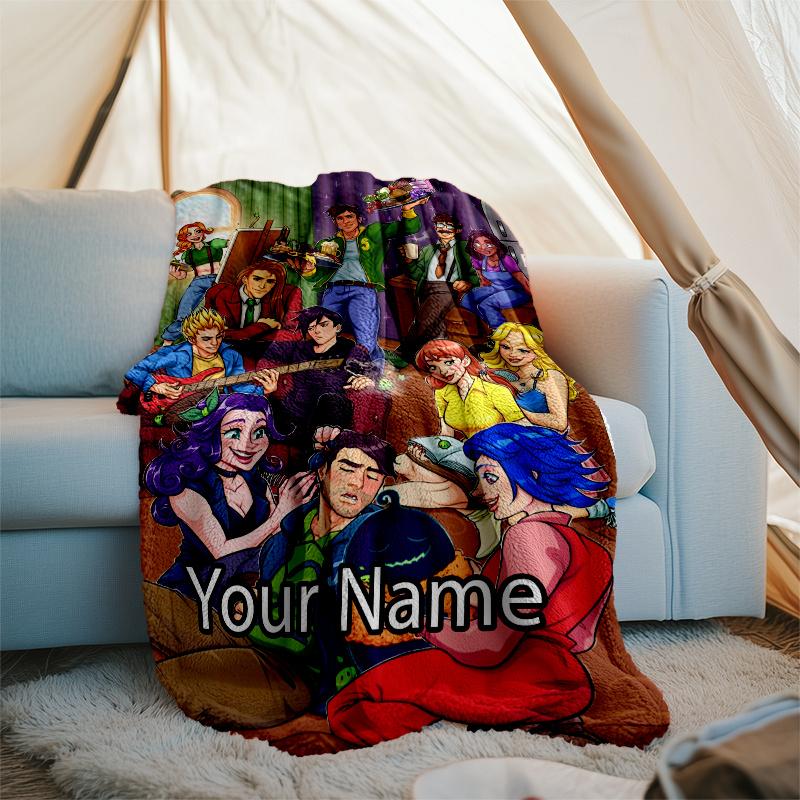 Custom Name Stardew Valley Theme Printed Blanket - Perfect for Couch, Bed, Travel & Outdoor Use | Machine Washable, Cozy & Durable.